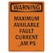 Signmission Safety Sign, OSHA WARNING, 14" Height, Maximum Available Fault, Portrait OS-WS-D-1014-V-13661 - alternate 1